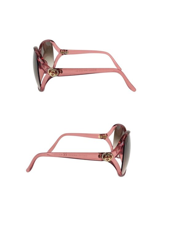 Gucci Brea Heart Pink Brown Gold Acetate Metal S Sunglasses Eyewear main image 4